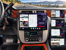 12.5-inch screen running three apps at once — YouTube, Maps, and Netflix — with adjustable split-screen layouts
