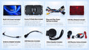 What's in the box: 12.5-inch screen, radio base, power harness, CAN bus module, antenna adapter, USB retention, chime speaker, reverse camera