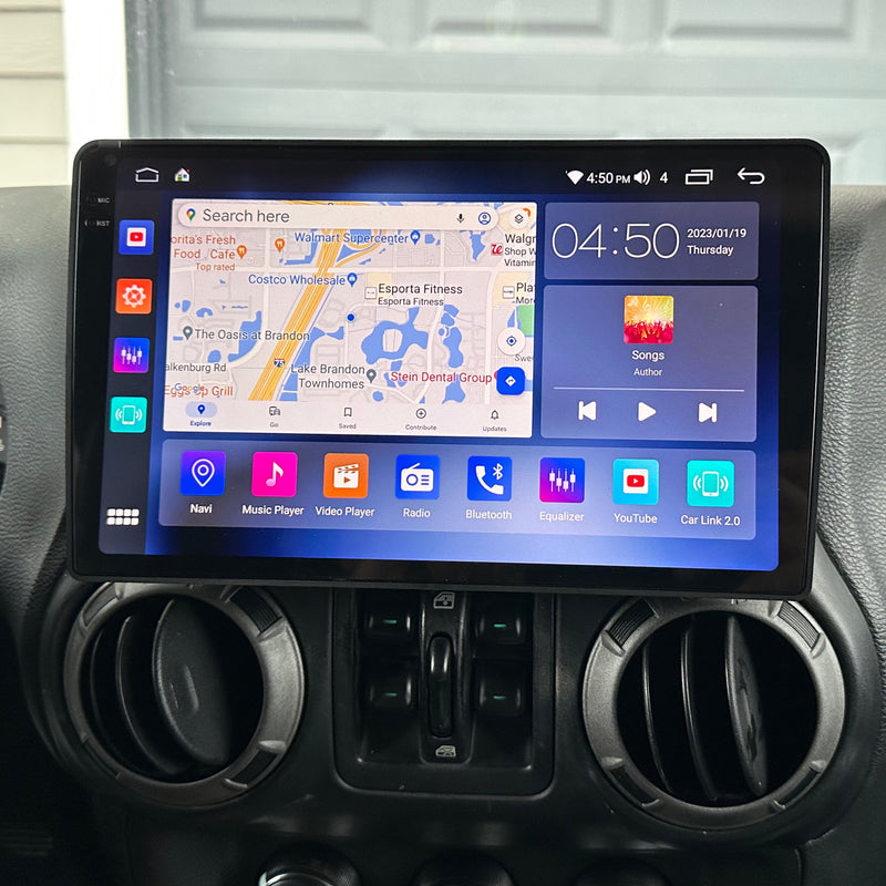 10" 2k Jeep Wrangler jk/jku android 12 plug and play 2/32GB wireless Apple CarPlay/Android auto+DSP 2000*1200 resolution - Xstream audio systems