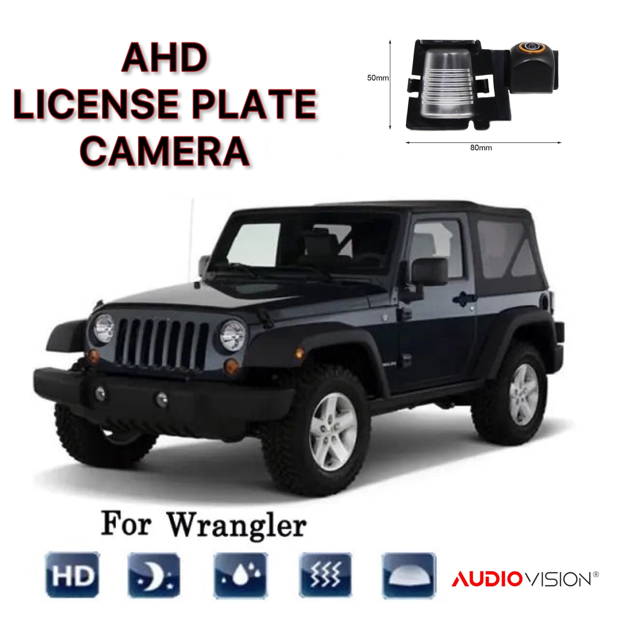 Reverse camera for Jeep Wrangler 2007-2018 (license plate)