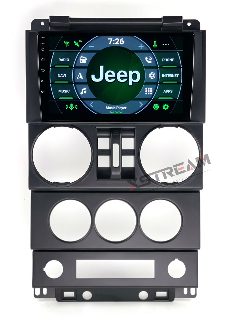 9" Jeep Wrangler 2007-2010 4 door JKU plug and play 2/32GB Apple CarPlay/Android auto+DSP - Xstream audio systems